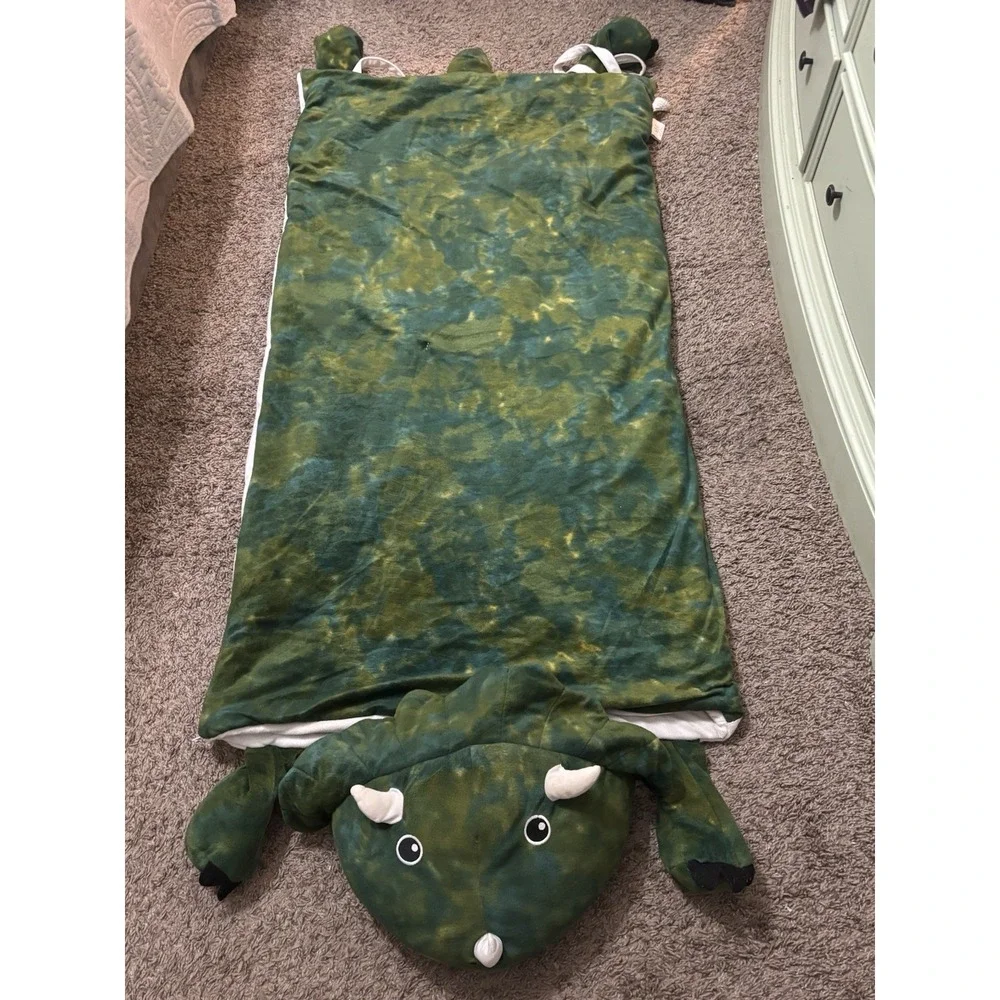 FROLICS Kids Collection Green Plush Triceratops Sleeping Bag 29
